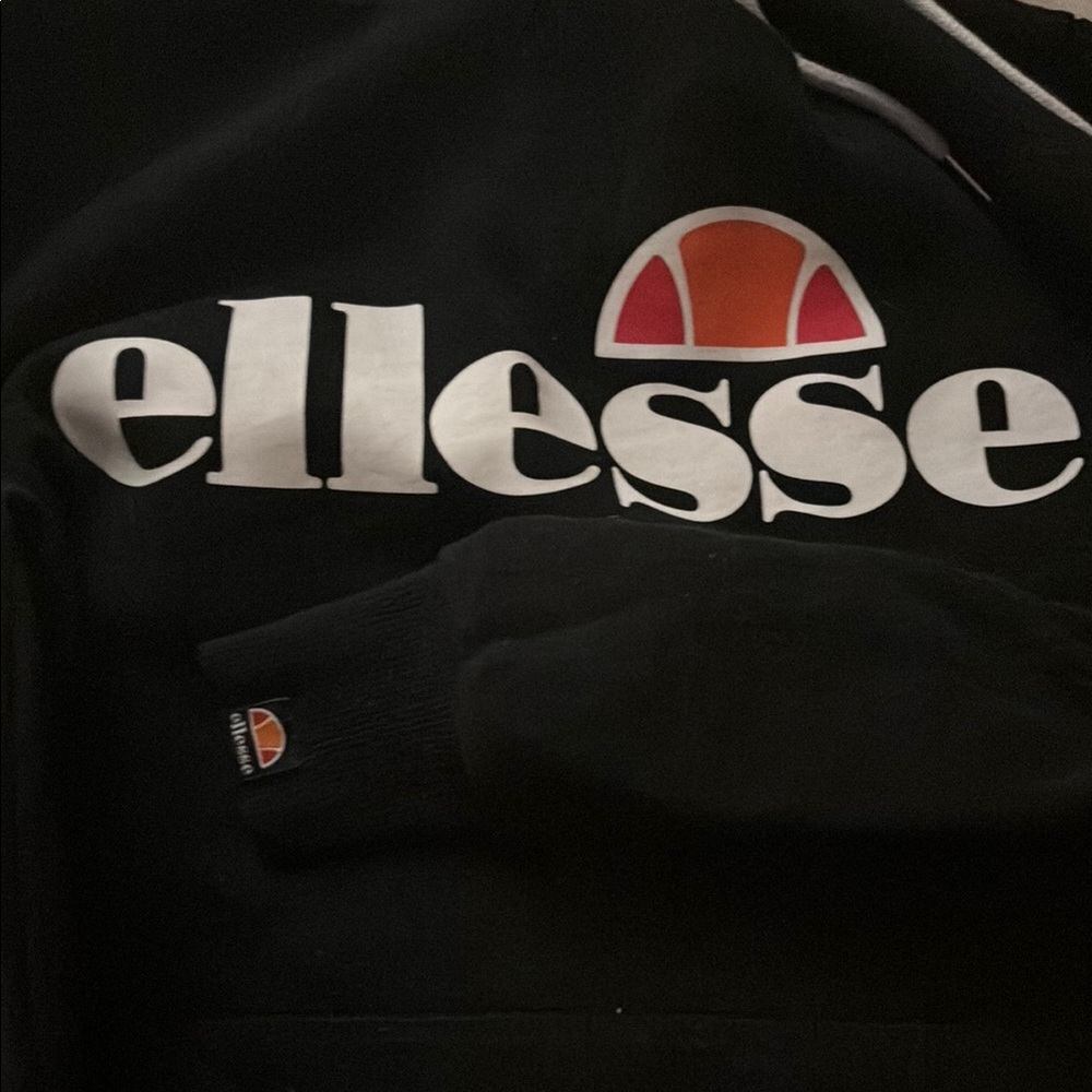 Ellesse Black Sweatshirt with Red and White Logo
